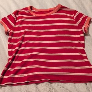 Arizona Jean Company Red and Pink Striped Tee